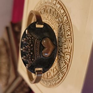 Crown and Heart brass and stainless 6.5 bracelet.